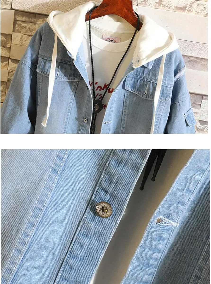 Urahara Kisuke Jeans Jacket Anime Kuchiki Rukia Cosplay Denim Jacket Hoodie Casual Ripped Novelty Coat for Unisex