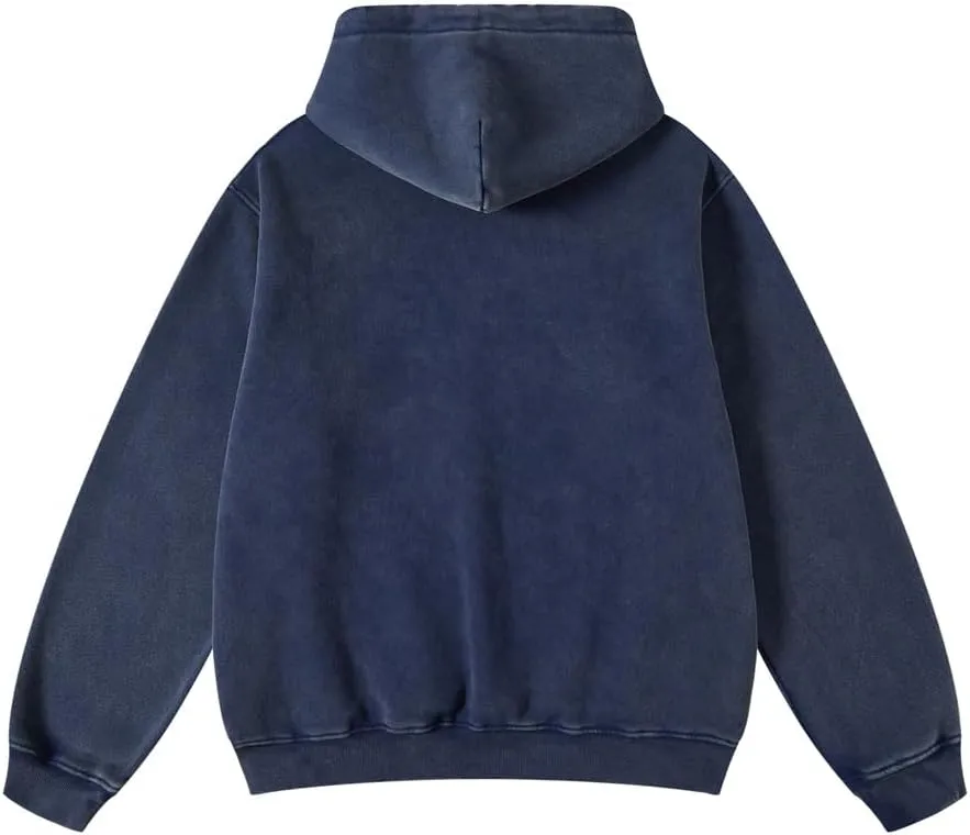 VFIVE UNFOUR Retro Washed Thick Cotton Hoodies Winter Oversized Hoodies Warm Vintage Sweatshirts