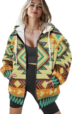 Women Oversized Hoodies Zip Up Sweatshirt Fall Clothes Hooded Sweater Fall Winter Jacket for Workout, XS-XL