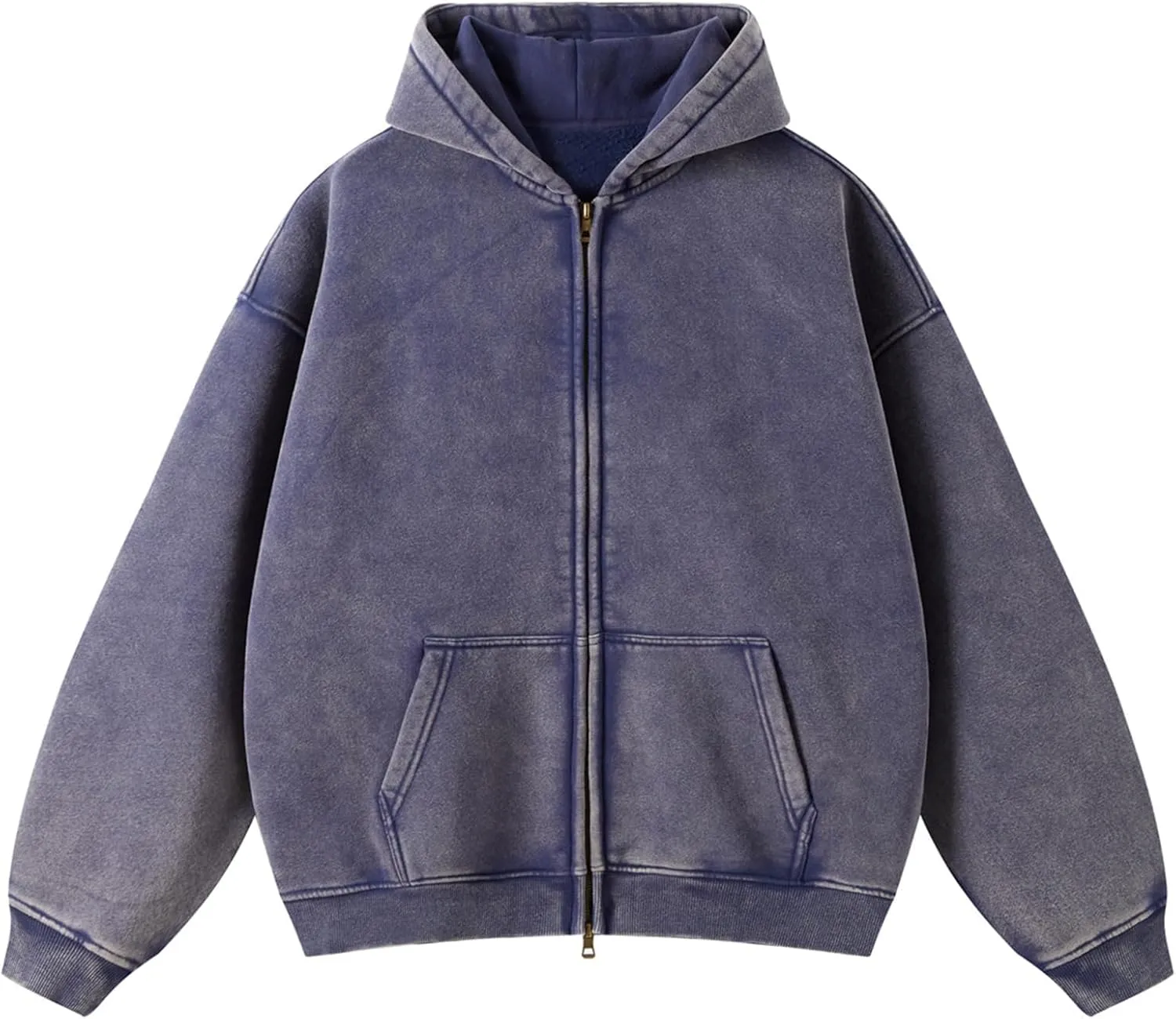 Womens and Mens Zip Up Hoodies Vintage Acid Wash Oversized Sweatshirts Hooded Sweatshirt Streetwear