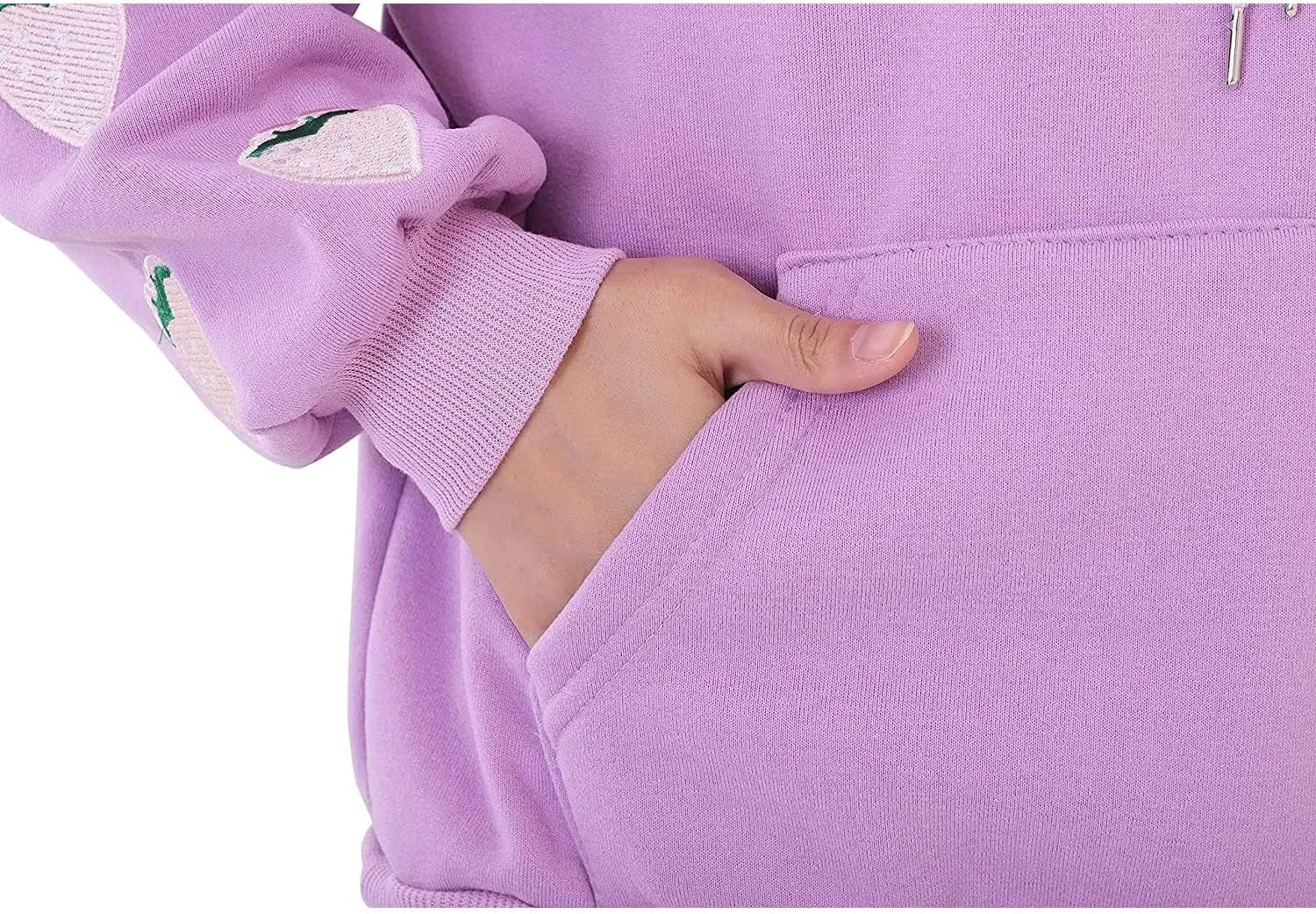 Womens Fashion Hoodies Strawberry Embroidery Trendy Hoodies Pullover Fall Winter Oversized Sweatshirt