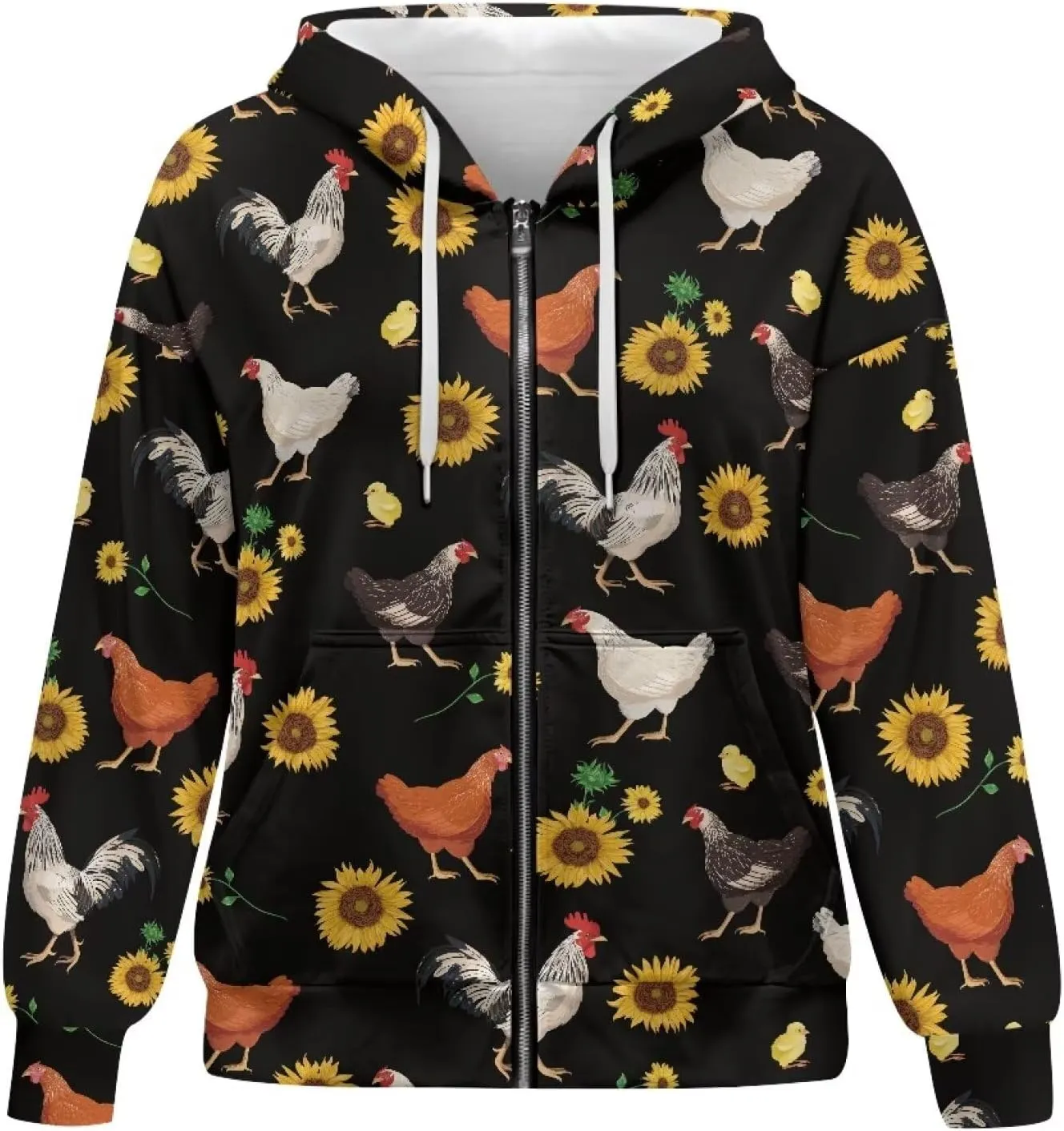 Womens Hoodies Full Zip Long Sleeve Oversized Lightweight Fall Workout Outfits Valentine's Prints