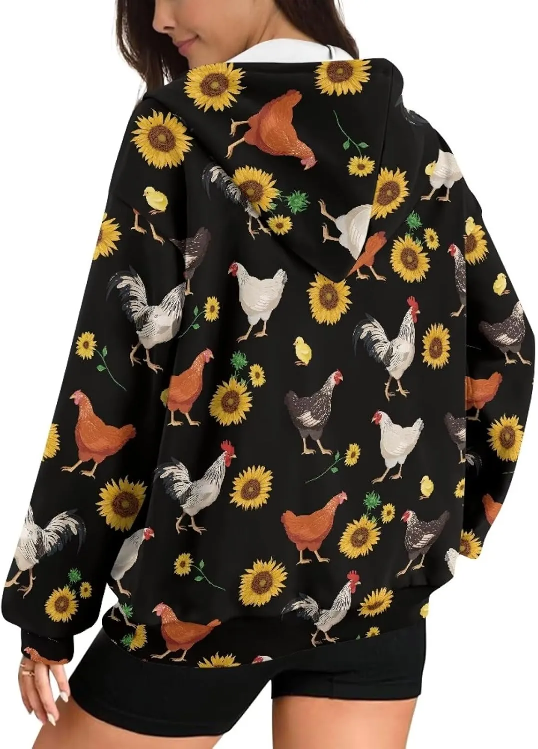 Womens Hoodies Full Zip Long Sleeve Oversized Lightweight Fall Workout Outfits Valentine's Prints
