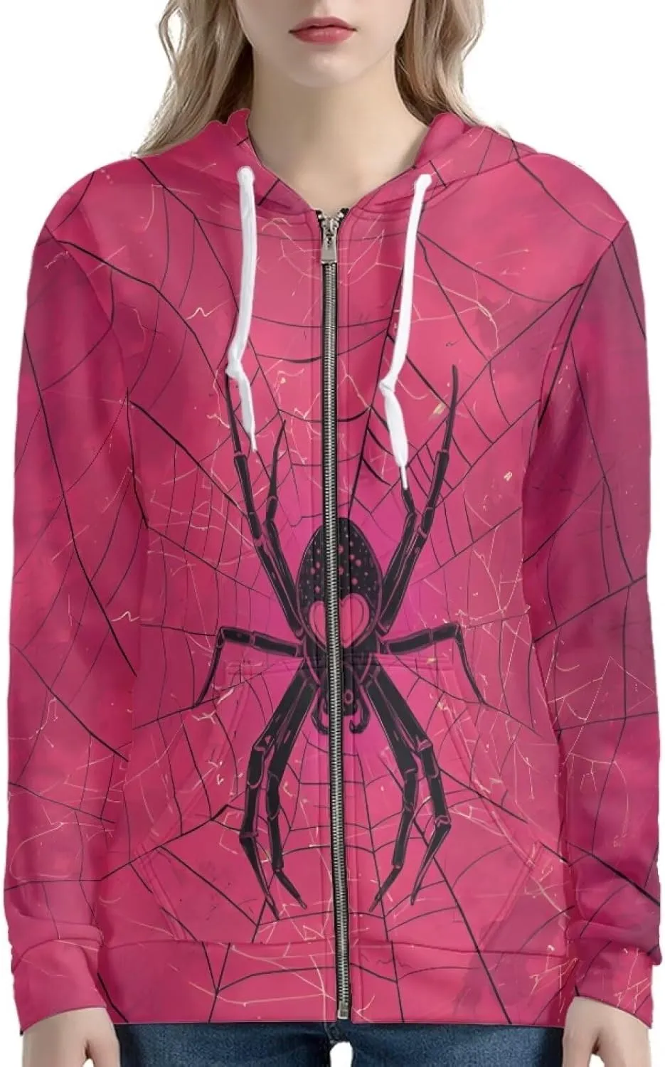 Womens Zip Up Hoodie Long Sleeve Oversized Sweatshirts Casual Jacket with Pocket Y2k Clothes