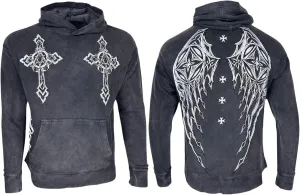Xtreme Couture By Affliction Unisex Oversized Boxy Pullover Hoodie Stone Ranger