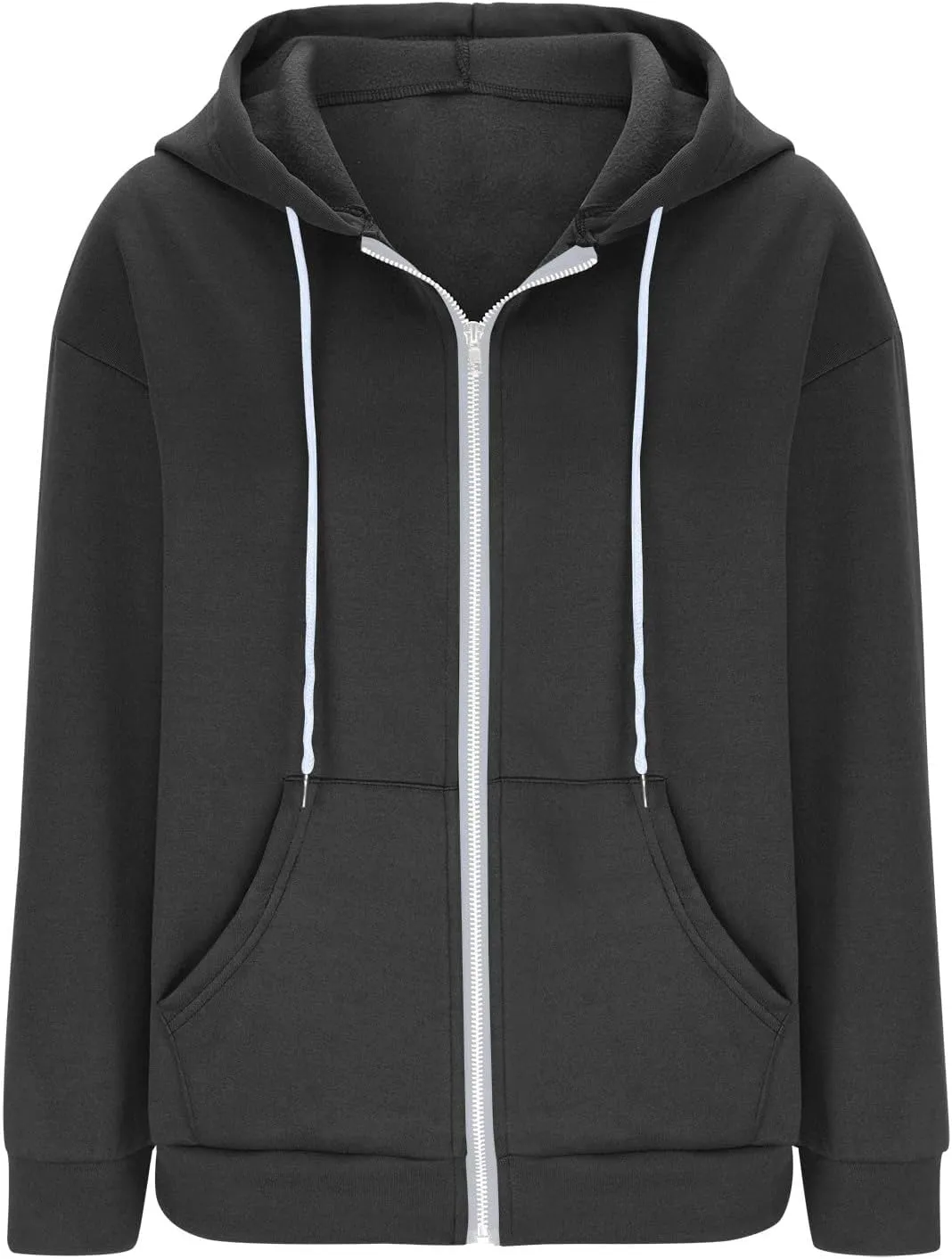Zip Up Hoodie Teen Girl Y2K Clothes Cute Oversized Fall Jacket Long Sleeve Casual Drawstring Sweatshirts with Pocket
