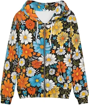 Zip Up Hoodie Women Long Sleeve Oversized Sweatshirts Fall Y2K Hoodie Jacket with Pockets